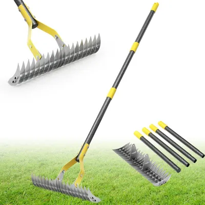 Produktbild von Rasenlüfter, 178 cm lang, 38 cm breit, mit 19 Stahlzinken, für Rasen