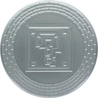 Productafbeelding van Super Mario metalen onderzetters - Officieel gelicenseerd, set van vier met kurken achterkant. Stijlvolle 8-bit retro onderzetters en decoratie, ideaal als cadeau