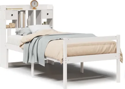 Immagine prodotto di Letto Libreria senza Materasso Bianco 90x190 cm Massello Pino