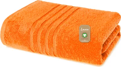 Produktbild von Lavea® Handtuch 50x100 cm, Sporthandtuch und Fitness-Handtuch, Bali, saugstarkes Frottee, 100% GOTS Baumwolle, Premium Frottier, Orange