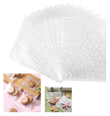 Produktbild von 400 Stück Cellophantüten Klar, Selbstklebend Klein Plätzchentüten Süßigkeiten Tüten Kleine Plastiktüten für Bäckerei, Süßigkeiten