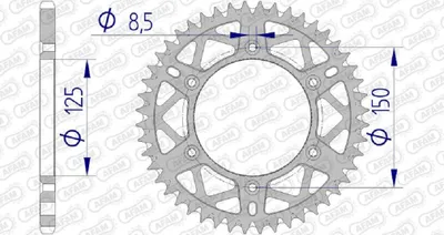 Produktbild von AFAM Rear Sprocket Alu Self Cleaning - 520