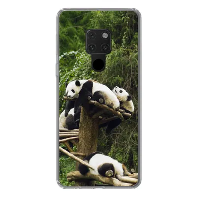 Produktbild von MuchoWow® Handyhülle Schutzhülle Hülle für Huawei P40 Lite Pandas - Holz - Treppe Silikon Softcase Handy Hülle - Handy