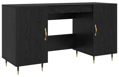 Immagine prodotto di vidaXL Scrivania con ripiano in rovere nero 140 x 50 x 75 cm