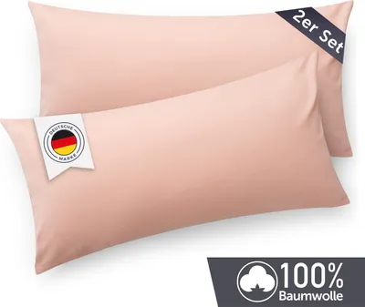 Produktbild von Blumtal Kissenbezug 40x60 cm (2er Set Kissenbezüge) - Rosa - 100% Baumwoll-Jersey für Nackenstützkissen
