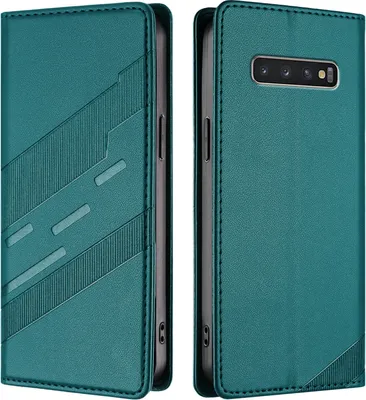 Obrázek produktu pro Pouzdro pro Samsung Galaxy S10+,Polyuretankožené peněženkové pouzdro s přihrádkou na karty a funkcí stojánku Grün