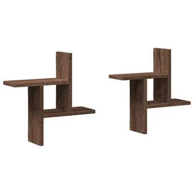 Produktbild von Wandregale 2 Stk. Eichen-Optik 38x12x38 cm Holzwerkstoff