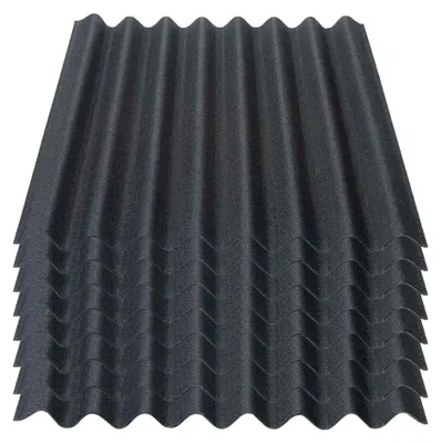 Produktbild von Onduline Easyline Dachplatte Wandplatte Bitumenwellplatten Wellplatte 8x0,76m²  - schwarz