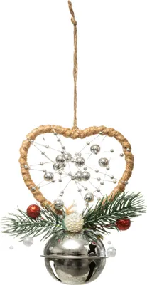 Produktbild von Herzlicher Glockenaufhänger Christbaumschmuck bunt 12 cm - Einheitsgröße