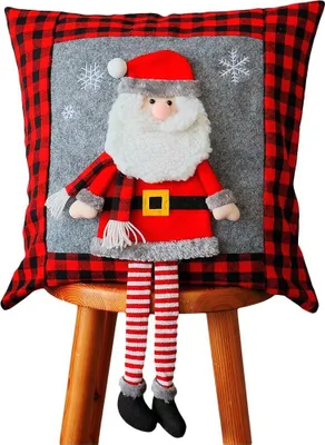Produktbild von Kissen-Bezug Weihnachtsmann grau bunt 40x40 cm