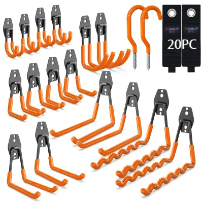 Immagine prodotto di Set di 20 ganci per garage – Ganci robusti per l'organizzazione di utensili e scale