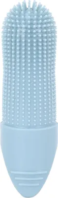 Produktbild von Fingerzahnbürste für Hunde, 360° lebensmittelechte Silikonborsten, Haustier, für Hunde, Katzen, Zahnpflege, Blau