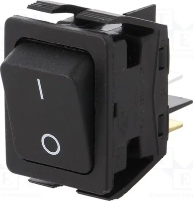 Obrázok produktu pre 1x 16A/250VAC, 20A/28VDC, čierna, chýba C6050A1197W, pákový spínač, poloha: 2, OFF-ON
