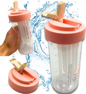 Immagine prodotto di Borraccia con cannuccia, resistente, con filtro graduato, 600 ml
