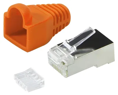 Produktbild von LogiLink MP0022O, RJ-45, Orange, Cat6, Gold, RoHS, 100 Stück(e)