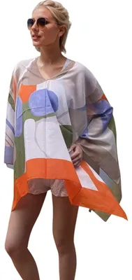Productafbeelding van Damenponcho, 2-in-1, van zijde en katoen