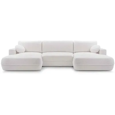 Produktbild von BEAUTYSOFA Ecksofa mit Schlaffunktion FIERO U, Farbe: Weiß (Bubble01)