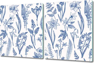 Produktbild von Herd-Abdeckplatte Glas Schneidebrett Ceranfeld-Abdeckung - 2x 40x52 cm - Indische Triebe
