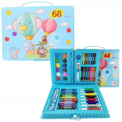 Obrázek produktu pro Výtvarná sada 68 dílů pro děti Pastelky Barvy Kreslení