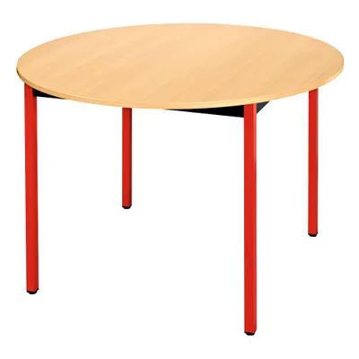 Produktbild von SODEMATUB Mehrzwecktisch buche, rot rund, Vierkantrohr rot, 110,0 x 110,0 x 74,0 cm