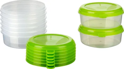 Produktbild von MiraHome Vorratsdosen Sets verschiedene Größen rund/quadratisch grün – Vorratsdosen mit Deckel Luftdicht – Gefrierdosen für Mealprep & Küche