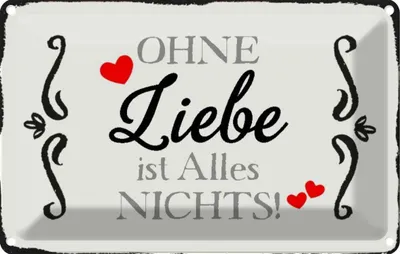 Produktbild von vianmo Blechschild 12x18 cm ohne Liebe ist Alles nichts Herz Spruch Zitat