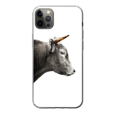Produktbild von MuchoWow® Handyhülle Schutzhülle Hülle für iPhone 13 Pro Max Schottischer Highlander - Horn - Gold Silikon Softcase Handy Hülle - Mobiltelefon