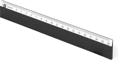 Image de Metrie | Règle en bois Scholar-W20SC noire avec bande blanche sous l'échelle | 20 cm