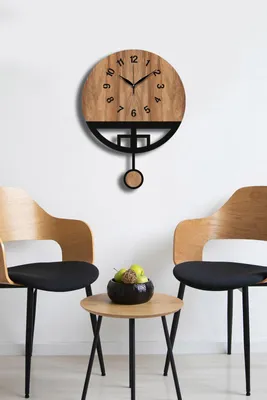Immagine prodotto di Wallity, Vlnt108Mo, Orologio da parete decorativo, noce, MDF, 39 x 50 cm
