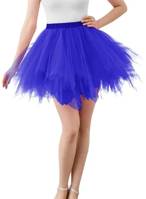 Produktbild von Karneval Erwachsene Damen 80's Tüllrock Tütü Röcke Tüll Petticoat Tutu Königsbla