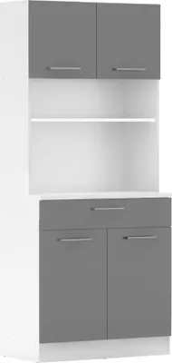 Obrázok produktu pre Kondela Štvordverový kredenc Domis New - biela / grafit