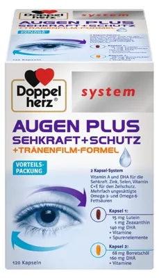 Produktbild von Doppelherz system AUGEN PLUS SEHKRAFT + SCHUTZ, 120 St. Kapseln