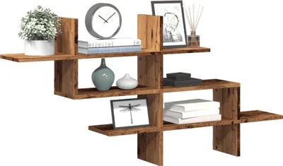 Immagine prodotto di vidaXL Scaffale a muro in legno di recupero 124,5x18x60,5 cm Materiale a base di legno