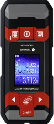 Produktbild von TOOLCRAFT Ortungsgerät inkl. Laser-Entfernungsmesser LDM D30 TO-6994572 Geeignet für nicht eisenhaltiges Metall, spannu