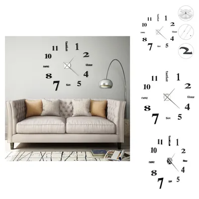 Image de vidaXL Horloge murale 3D Design moderne 100 cm XXL Noir - Horloges murales