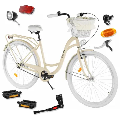 Produktbild von Damenfahrrad Davi Lila 28", 1 Gang, 160-180 cm, Kaffeebraun/Weiß