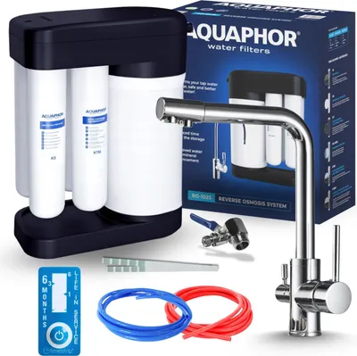 Produktbild von Wasserfilter Set Morion mit 3-Wege Küchenarmatur Ari Venom 1, Umkehrosmose, Chrom, Wasserfilter-Anschluss