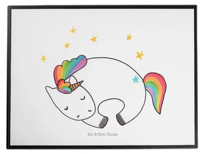 Produktbild von Mr. & Mrs. Panda schreibtischunterlage Einhorn Nacht - Weiß - Geschenk, tischschutz, Unicorn, Freundin, Einhörner, tischpad, Traum, Träume, tischauflage