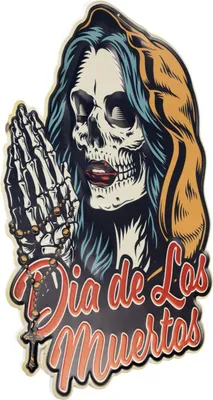 Produktbild von Moritz Blechschild Skull Skelett Los Muertos 40,5 x 59 Vintage Retro Nostalgie Metall Dekoration