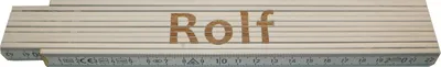 Produktbild von Zollstock aus Buchenholz, 2 m, weiß, 10 Glieder, Genauigkeitsklasse 3