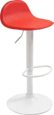 Immagine prodotto di Sgabello da bar CLP Lana V2, rivestito in ecopelle, girevole e regolabile in altezza. Colore: nero, colore della struttura: bianco