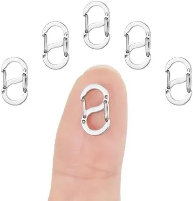 Produktbild von Amabro 5 Stück Karabinerverschluss mit Doppelter Öffnung, Edelstahl-Halsketten-Armbandverkürzer, Metallverschlüsse, Verschlüsse für Halsketten-Clip, Armband-Verbinder(Silber)