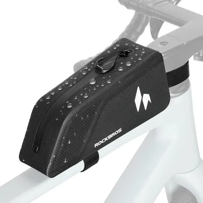 Image de Sacoche de cadre ROCKBROS 100 % imperméable pour vélo de route et VTT, avec sac de 1 litre en PP indéformable