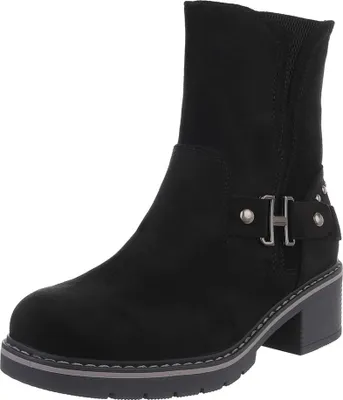 Produktbild von Ital-Design Damen Stiefeletten Klassische Stiefeletten Leicht gefüttert Wildlederoptik, Textiloptik Klassische Stiefeletten 90514973 Schwarz Gr.  41