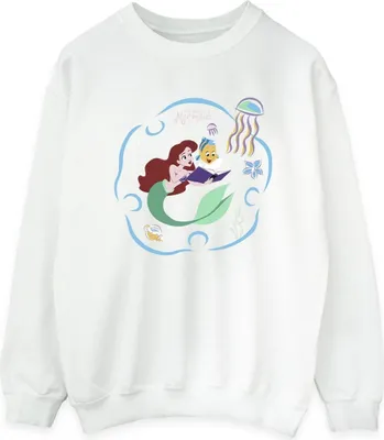 Produktbild von Disney - "The Little Mermaid Reading A Book" Sweatshirt für Damen BI23364 (M) (Weiß)