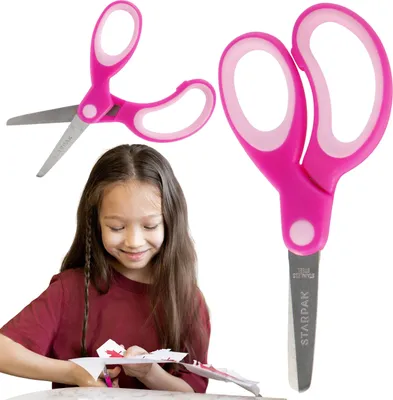 Obrázek produktu pro Dětské nůžky PRO PRAVÁKY, profilované školní nůžky, BEZPEČNÉ pro děti 13 cm STARPAK