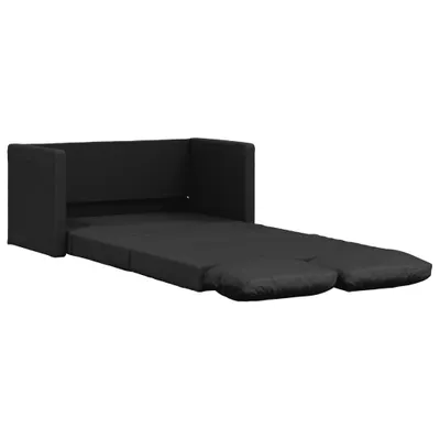 Produktbild von Bodensofa mit Schlaffunktion Schwarz 112x174x55 cm Kunstleder