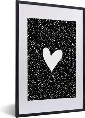 Produktbild von MuchoWow® Gerahmtes Poster Design - Liebe - Herz 40x60 cm - Poster mit Schwarzem Bilderrahmen Wandposter Rahmen Foto Bilder - Poster in Rahmen