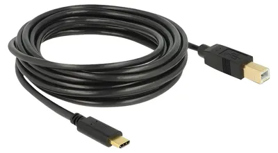 Produktbild von DeLOCK 83667, 4 m, USB C, USB B, USB 2.0, 0,48 Gbit/s, Schwarz