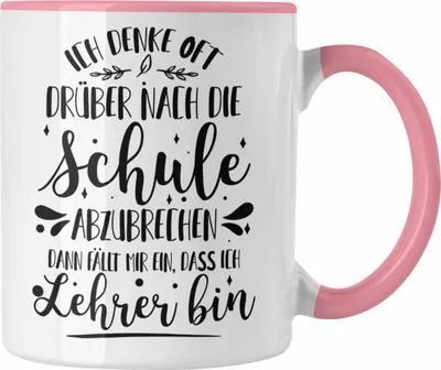 Produktbild von Trendation - Lehrer Tasse Spruch Geschenk Kaffeetasse Geschenkidee für Deutschlehrer, Englischlehrer, Mathelehrer, Klassenlehrer (Rosa)
